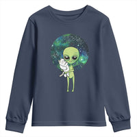 Cute Alien Hugs Cat Youth Sweatshirt