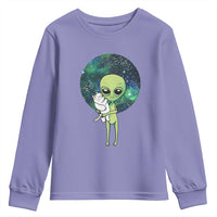 Cute Alien Hugs Cat Youth Sweatshirt