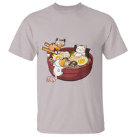 Cat With Ramen T Shirt Cute Cats Eat Ramen Japanese Noodle - Wonder Print Shop