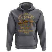Nakatomi Plaza Christmas Party Hoodie American Patriotic Gold Holly Wreath Machine Gun