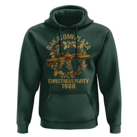 Nakatomi Plaza Christmas Party Hoodie American Patriotic Gold Holly Wreath Machine Gun