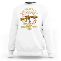 Nakatomi Plaza Christmas Party Sweatshirt American Patriotic Gold Holly Wreath Machine Gun - Wonder Print Shop