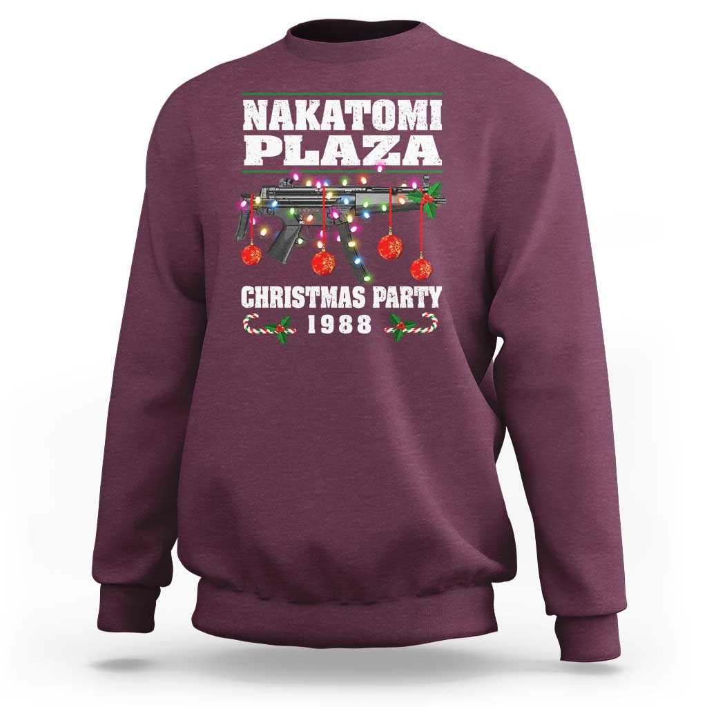 Christmas Nakatomi Plaza 1988 Sweatshirt Christmas Lights Machine Gun - Wonder Print Shop
