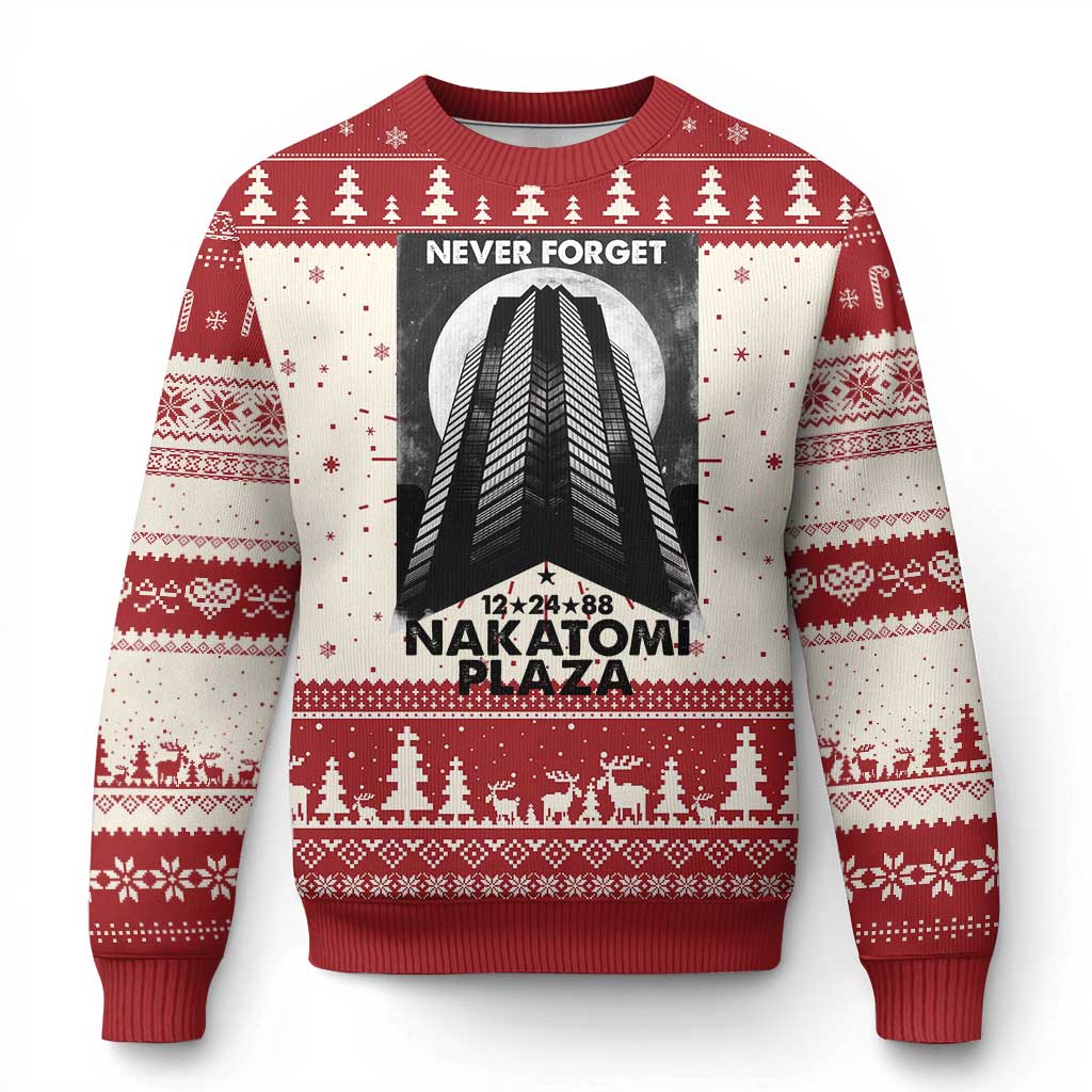 Never Forget Nakatomi Plaza 1988 Ugly Christmas Sweater - Wonder Print Shop
