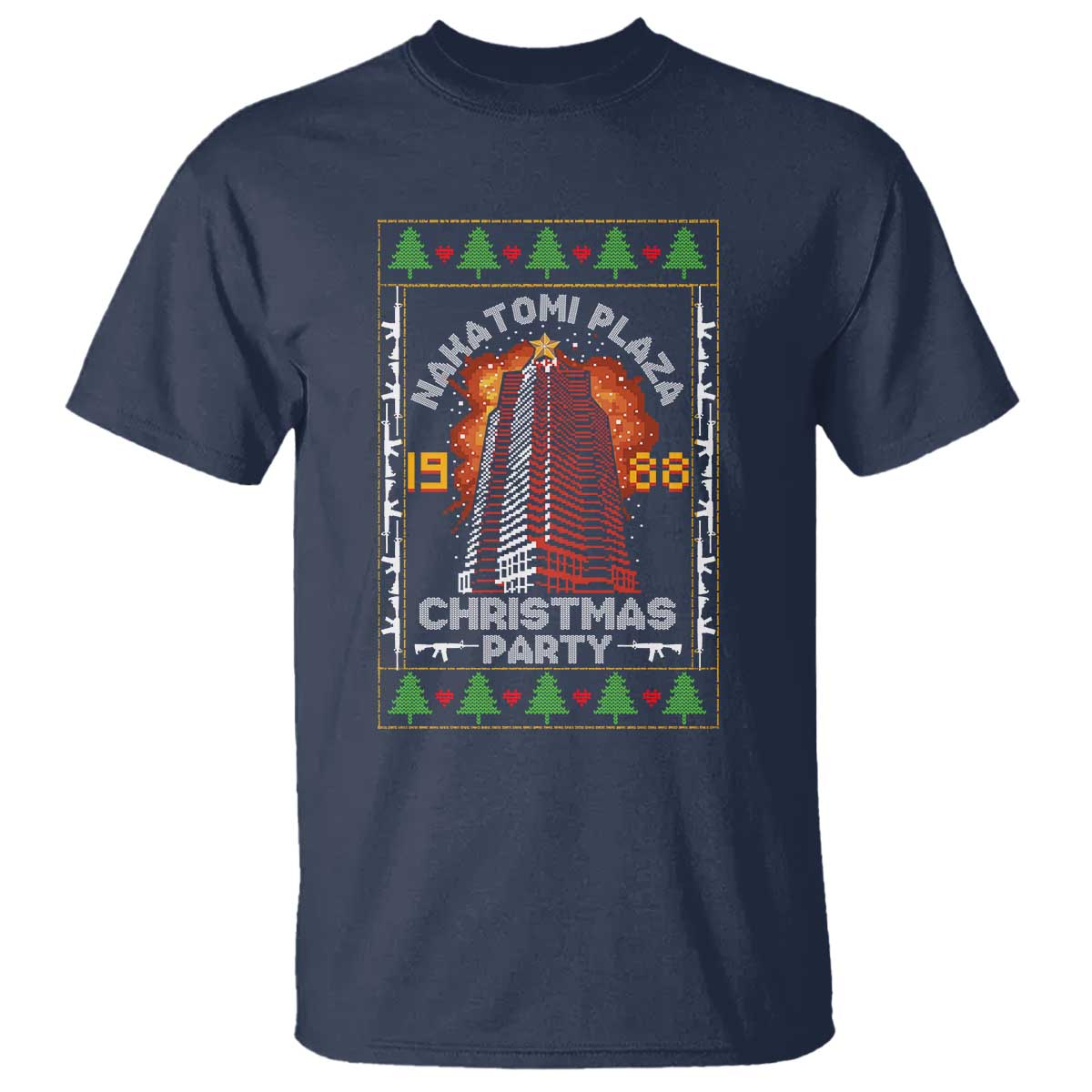 Nakatomi Plaza Christmas Party 1988 Machine Gun T Shirt - Wonder Print Shop