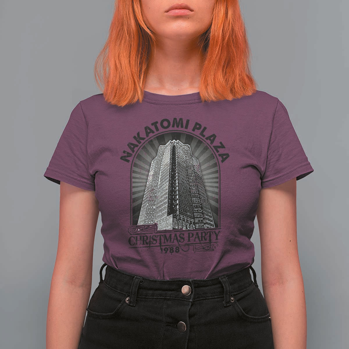 Nakatomi Plaza T Shirt For Women Christmas Party 1988 Retro - Wonder Print Shop