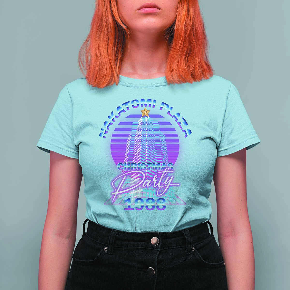 Nakatomi Plaza Christmas Party 1988 Vaporwave T Shirt For Women - Wonder Print Shop