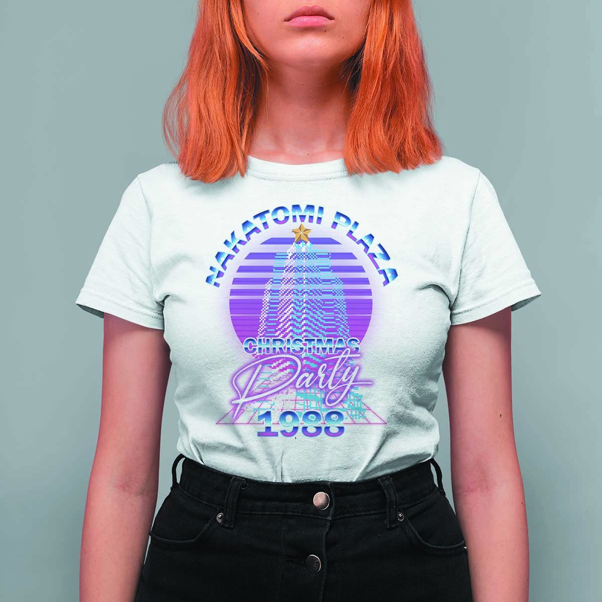 Nakatomi Plaza Christmas Party 1988 Vaporwave T Shirt For Women - Wonder Print Shop