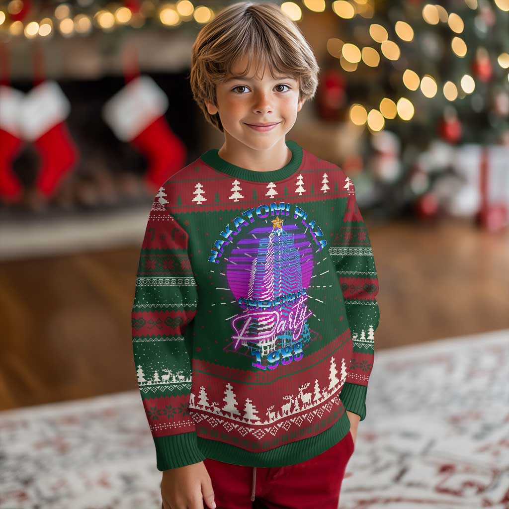 Nakatomi Plaza Christmas Party 1988 Vaporwave Ugly Christmas Sweater - Wonder Print Shop