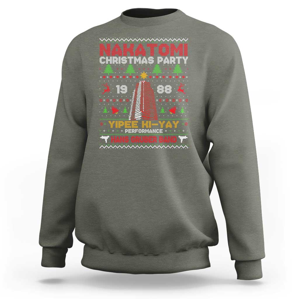 Christmas Nakatomi Sweatshirt Yipee Ki-Yay Performance Hans Grubrer Band - Wonder Print Shop