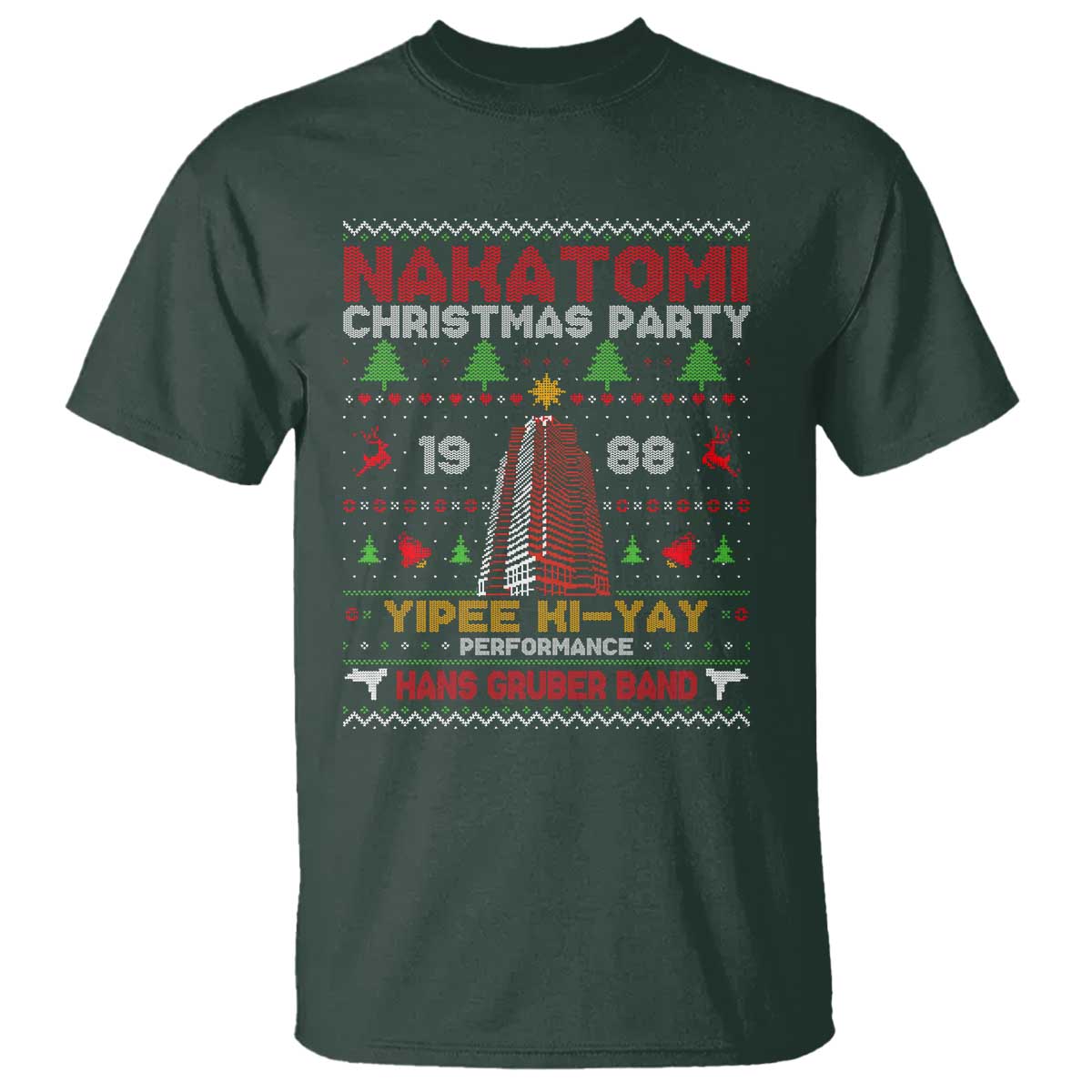 Christmas Nakatomi T Shirt Yipee Ki-Yay Performance Hans Grubrer Band - Wonder Print Shop