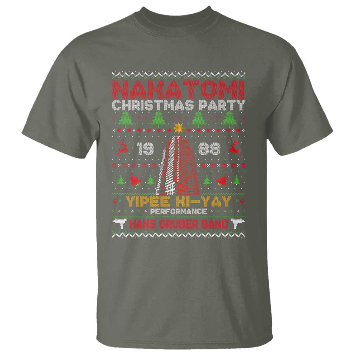 Christmas Nakatomi T Shirt Yipee Ki-Yay Performance Hans Grubrer Band - Wonder Print Shop