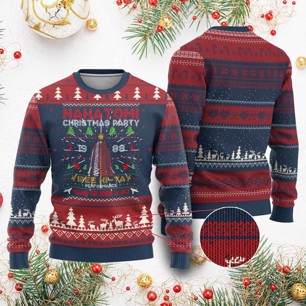 Christmas Nakatomi Ugly Christmas Sweater Yipee Ki-Yay Performance Hans Grubrer Band - Wonder Print Shop