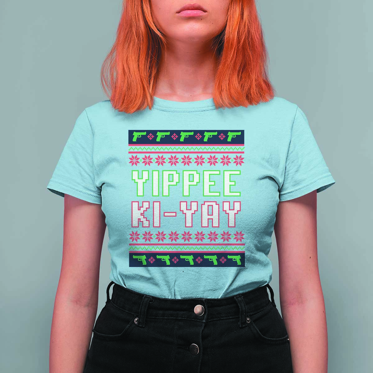 Funny Christmas Nakatomi Plaza Yipee Ki-Yay T Shirt For Women - Wonder Print Shop