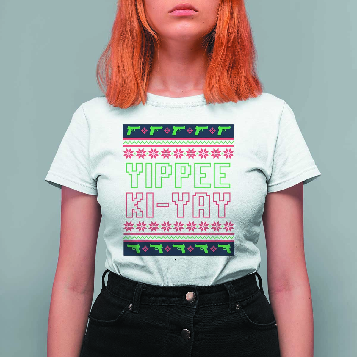 Funny Christmas Nakatomi Plaza Yipee Ki-Yay T Shirt For Women - Wonder Print Shop