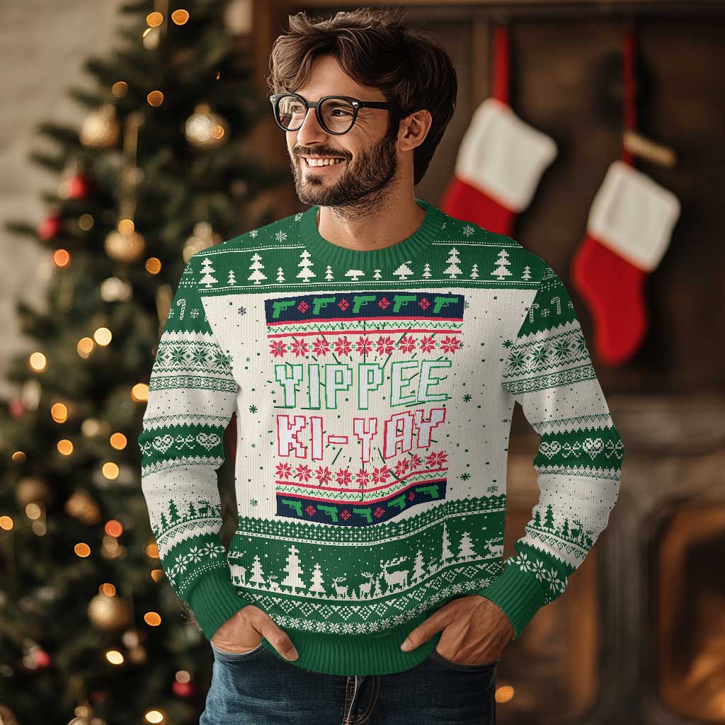 Funny Christmas Nakatomi Plaza Yipee Ki-Yay Ugly Christmas Sweater - Wonder Print Shop