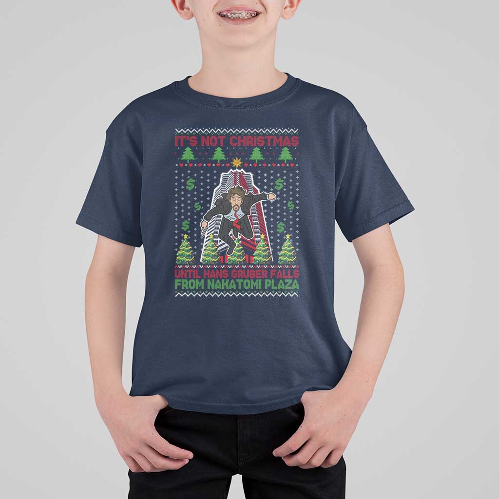 Xmas Nakatomi Plaza T Shirt For Kid It's Not Christmas Until Hans Gruber Falls - Wonder Print Shop