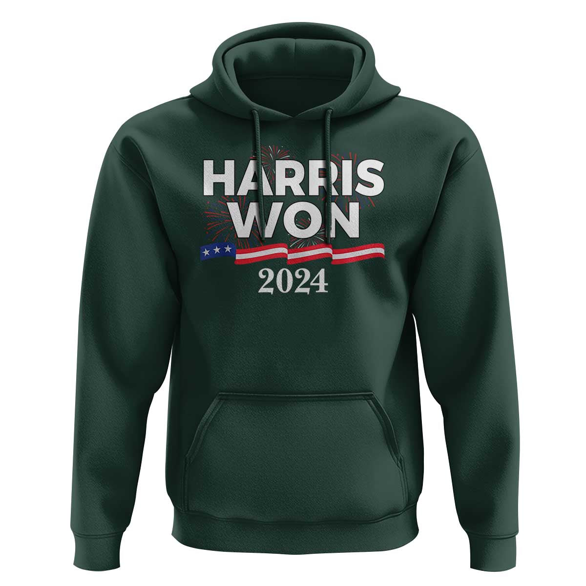 Harris Won 2024 Hoodie US President American Firework Patriotic