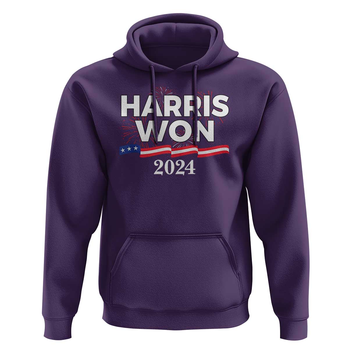 Harris Won 2024 Hoodie US President American Firework Patriotic