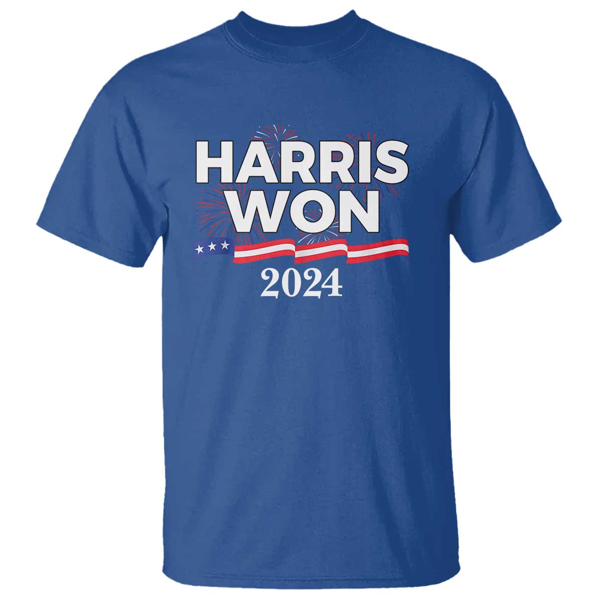 Harris Won 2024 T Shirt US President American Firework Patriotic - Wonder Print Shop