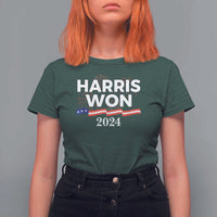 Harris Won 2024 T Shirt For Women US President American Firework Patriotic - Wonder Print Shop