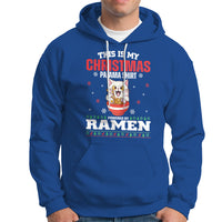 Kawaii Cat Powered By Ramen Christmas Japanese Noodle Hoodie - Wonder Print Shop