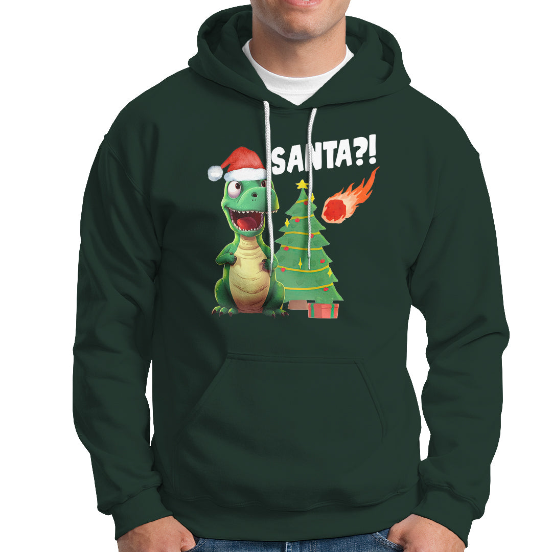 Funny Dinosaurs Extinction Santa Ugly Christmas Hoodie - Wonder Print Shop