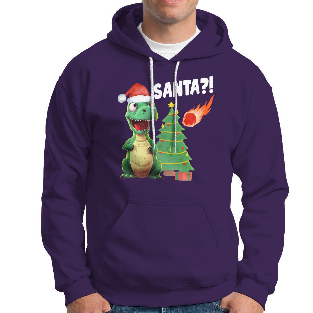 Funny Dinosaurs Extinction Santa Ugly Christmas Hoodie - Wonder Print Shop