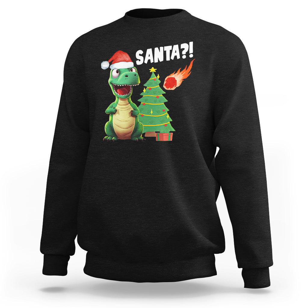 Funny Dinosaurs Extinction Santa Ugly Christmas Sweatshirt - Wonder Print Shop