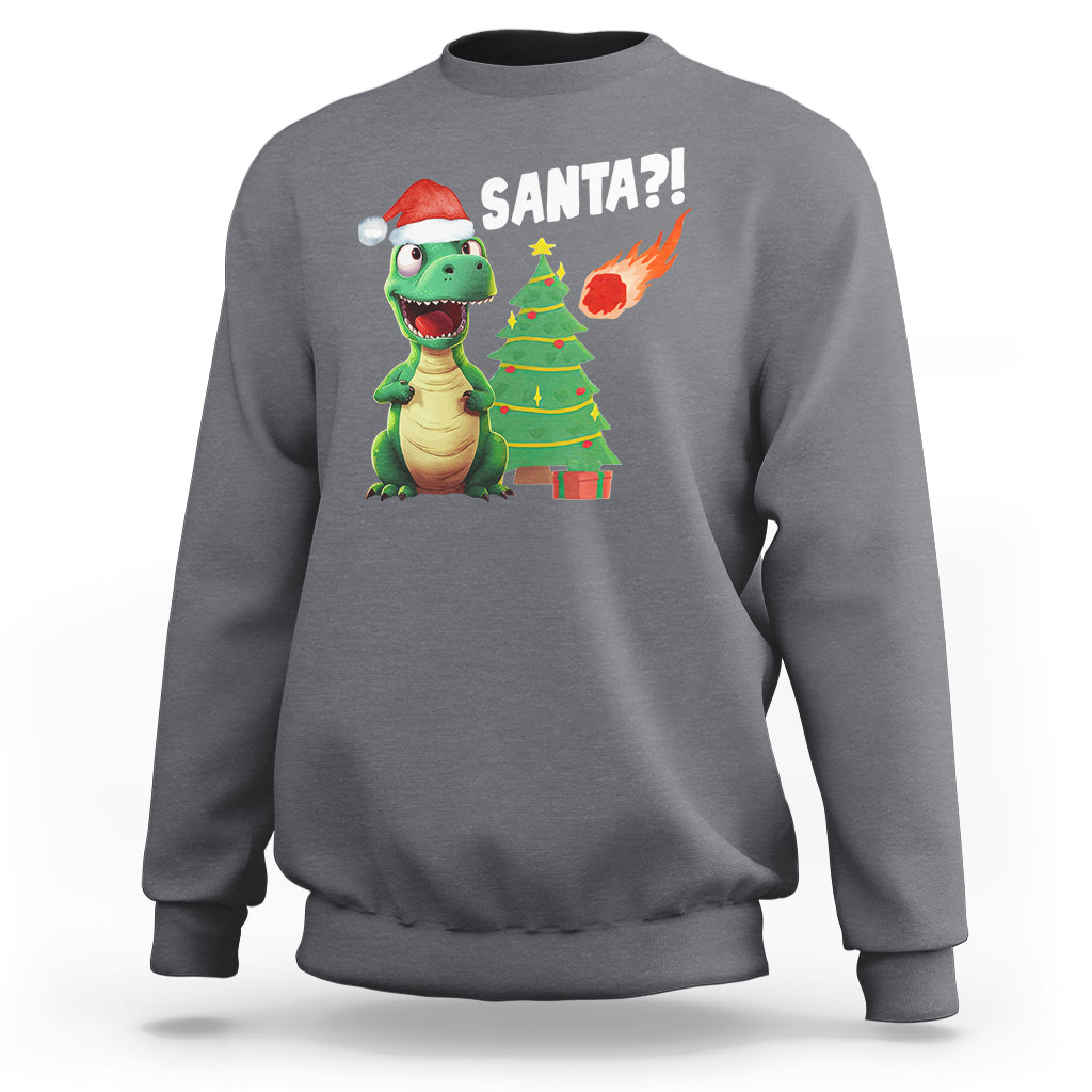Funny Dinosaurs Extinction Santa Ugly Christmas Sweatshirt - Wonder Print Shop