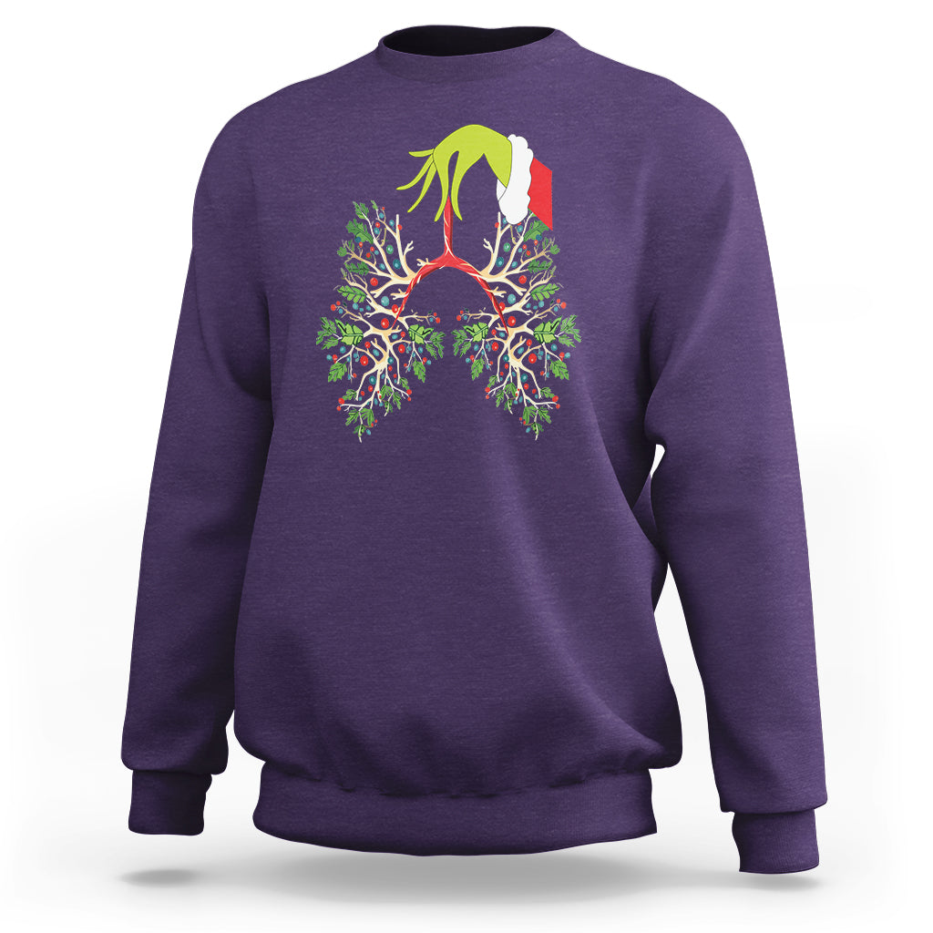 Respiratory Therapy Lung Christmas Light Therapist Sweatshirt - Wonder Print Shop