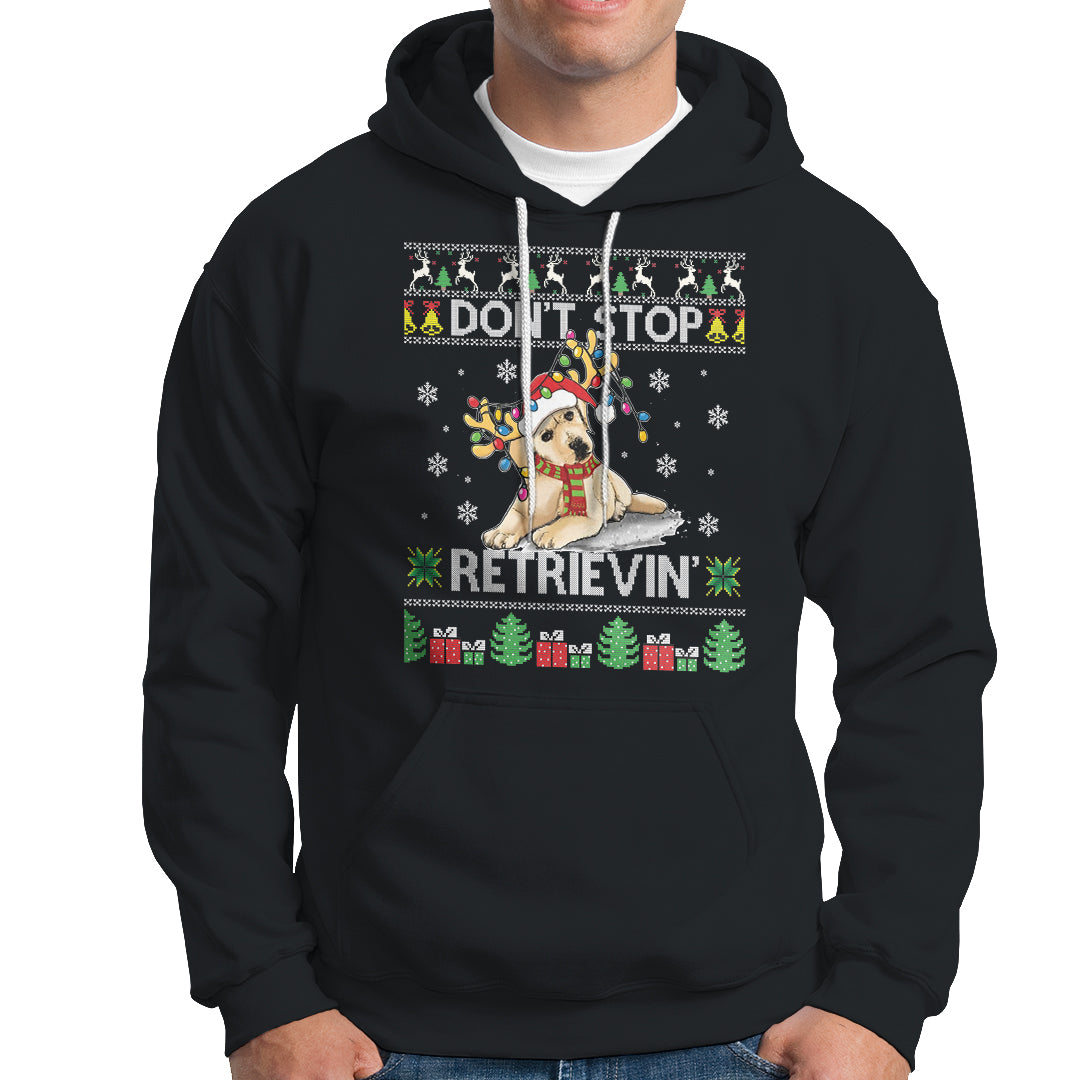 Don't Stop Retrievin Golden Retriever Ugly Christmas Hoodie - Wonder Print Shop