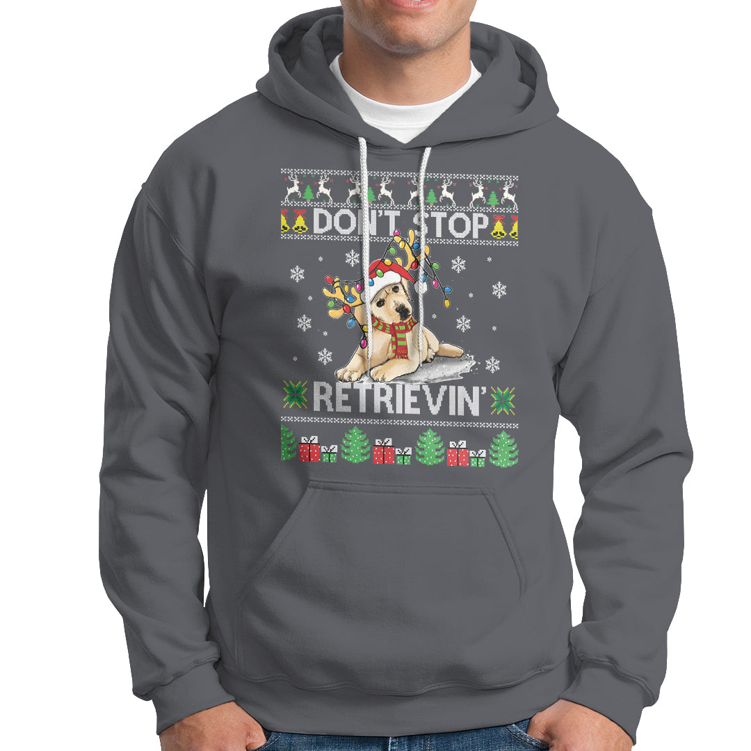 Don't Stop Retrievin Golden Retriever Ugly Christmas Hoodie - Wonder Print Shop