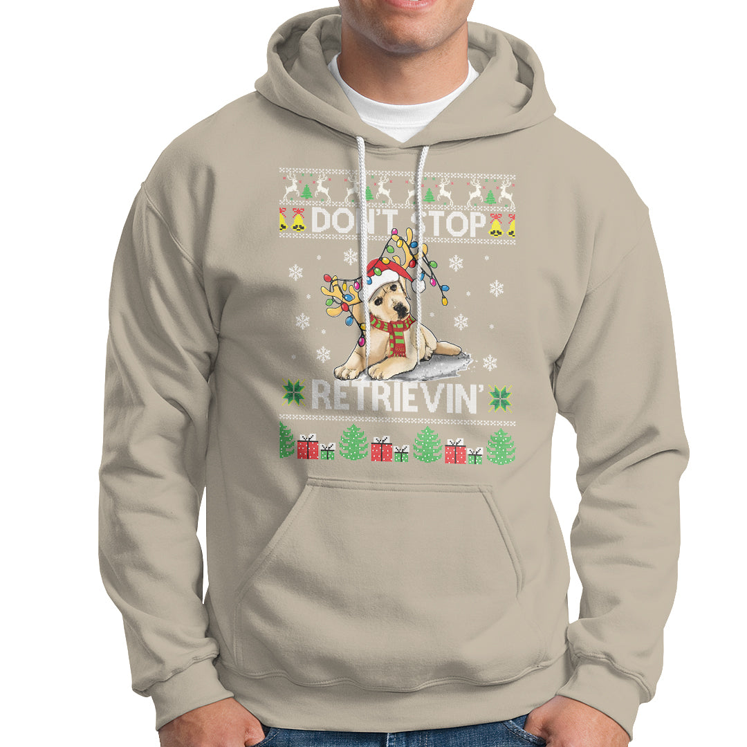 Don't Stop Retrievin Golden Retriever Ugly Christmas Hoodie - Wonder Print Shop