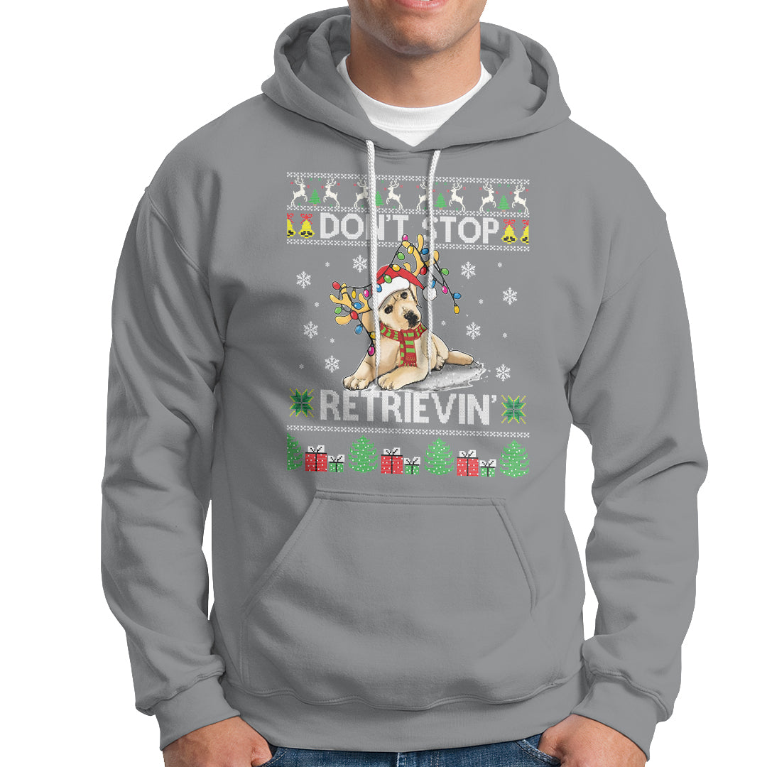 Don't Stop Retrievin Golden Retriever Ugly Christmas Hoodie - Wonder Print Shop
