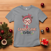 Candy Cane Cutie Christmas Cute Girl Kid Messy Bun T Shirt - Wonder Print Shop