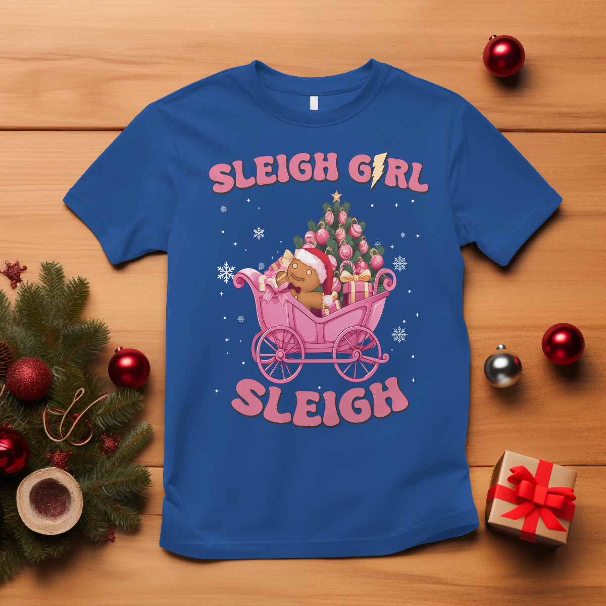Sleigh Girl Sleigh Christmas Groovy Gingerbread Man Xmas Holidays T Shirt - Wonder Print Shop