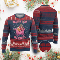 Groovy Gingerbread Sleigh Girl Sleigh Pink Xmas Ugly Christmas Sweater - Wonder Print Shop
