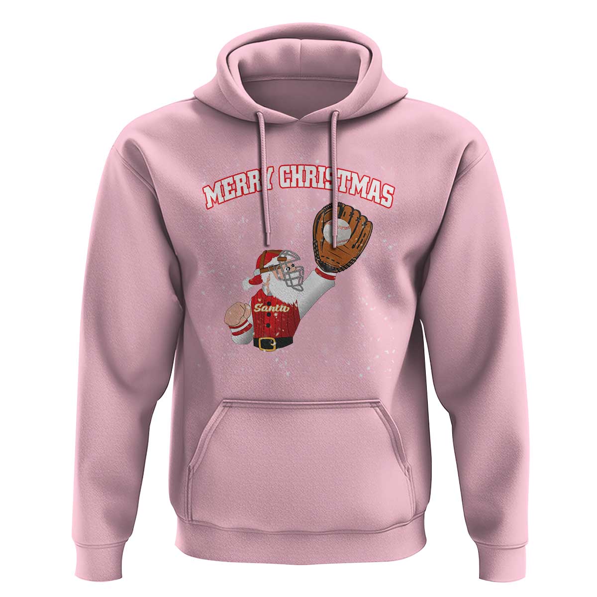 Christmas Baseball Hoodie Funny Santa Playing Baseball Merry Christmas