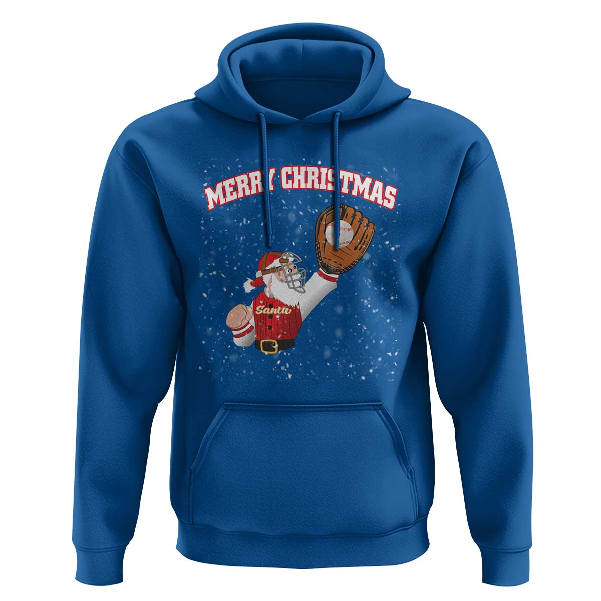 Christmas Baseball Hoodie Funny Santa Playing Baseball Merry Christmas