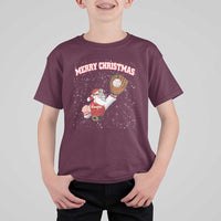 Christmas Baseball T Shirt For Kid Funny Santa Playing Baseball Merry Christmas - Wonder Print Shop
