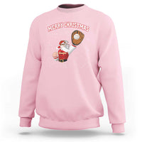 Christmas Baseball Sweatshirt Funny Santa Playing Baseball Merry Christmas - Wonder Print Shop