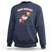Christmas Baseball Sweatshirt Funny Santa Playing Baseball Merry Christmas - Wonder Print Shop