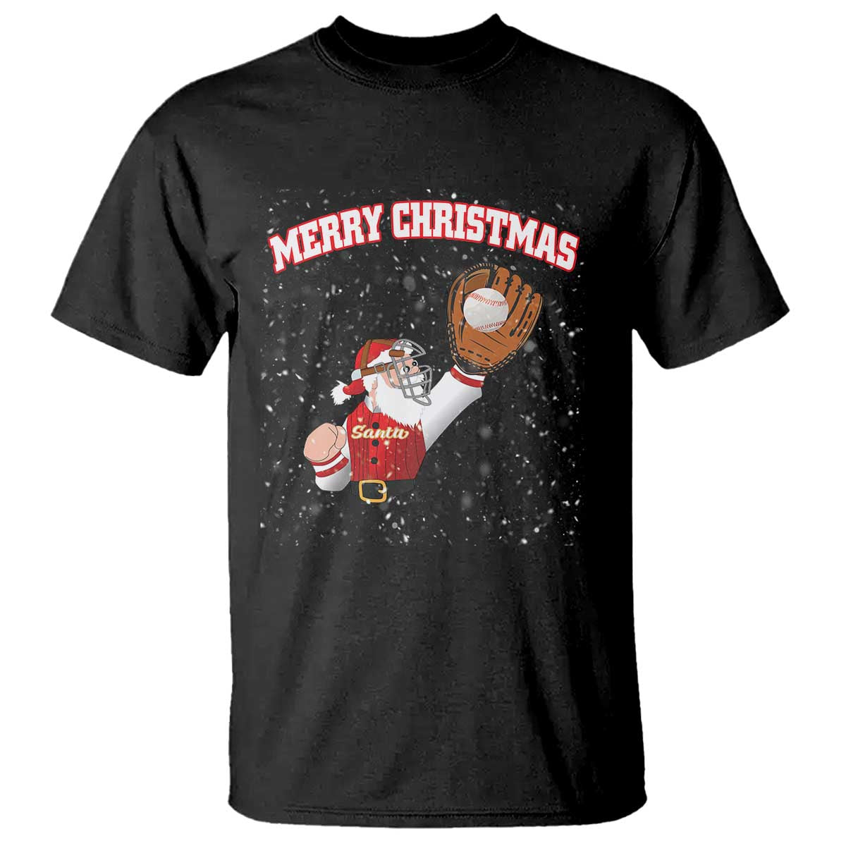 Christmas Baseball T Shirt Funny Santa Playing Baseball Merry Christmas - Wonder Print Shop