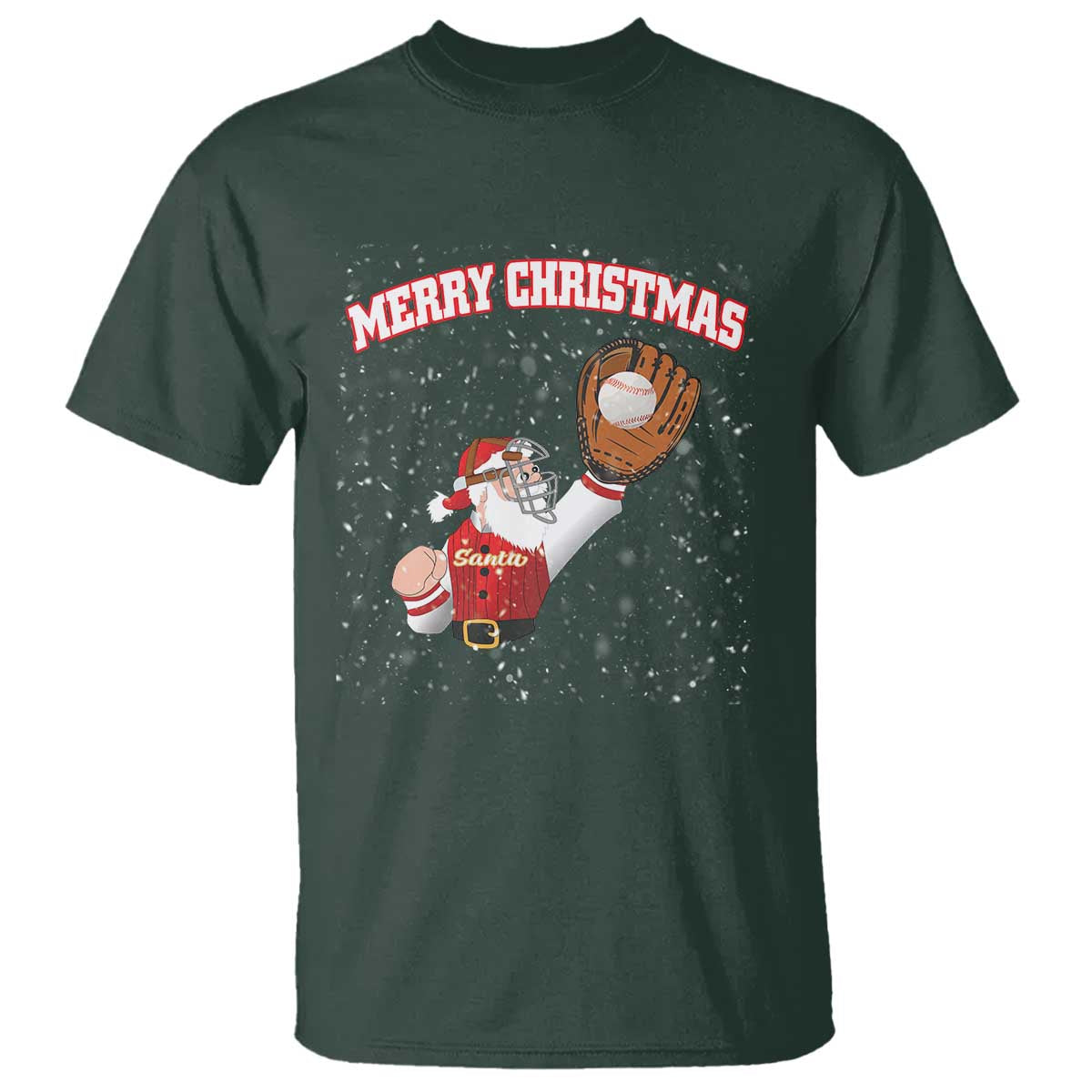 Christmas Baseball T Shirt Funny Santa Playing Baseball Merry Christmas - Wonder Print Shop