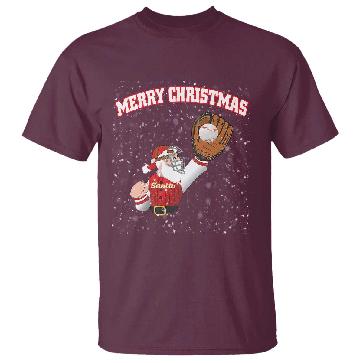 Christmas Baseball T Shirt Funny Santa Playing Baseball Merry Christmas - Wonder Print Shop