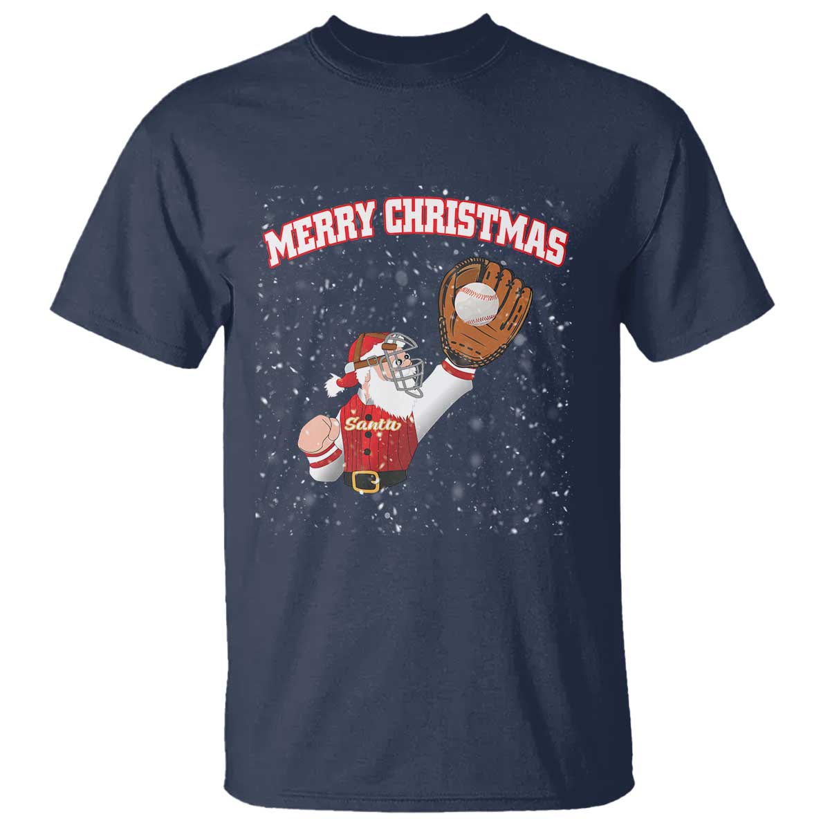 Christmas Baseball T Shirt Funny Santa Playing Baseball Merry Christmas - Wonder Print Shop
