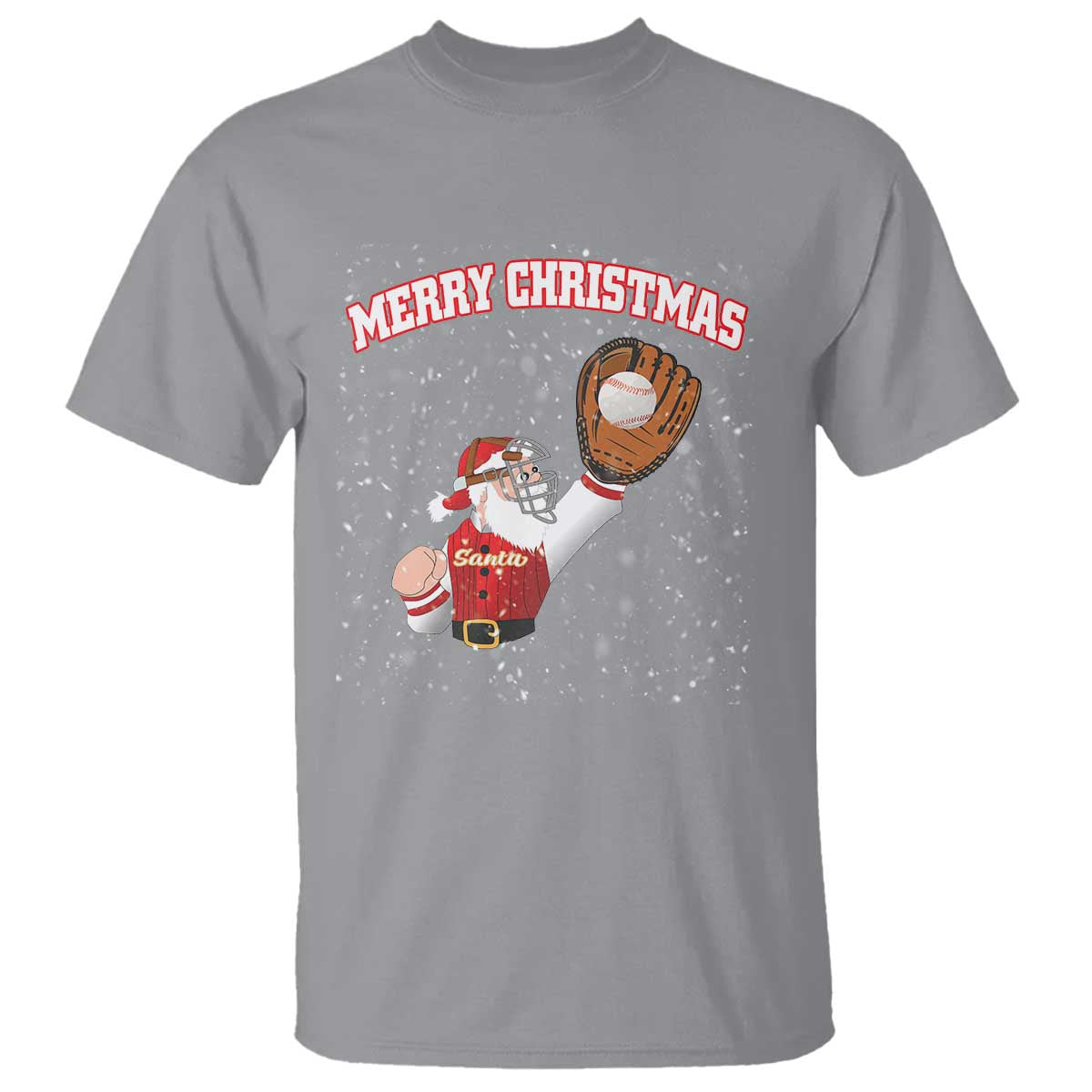 Christmas Baseball T Shirt Funny Santa Playing Baseball Merry Christmas - Wonder Print Shop