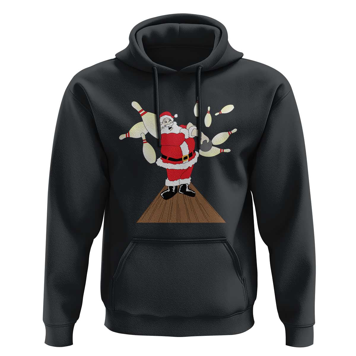 Christmas Bowling Hoodie Funny Santa Playing Bowling Merry Christmas