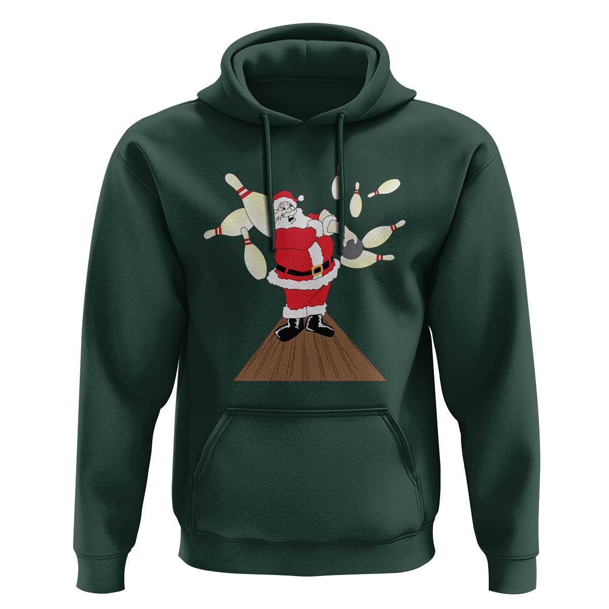 Christmas Bowling Hoodie Funny Santa Playing Bowling Merry Christmas